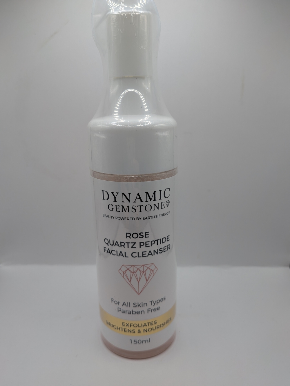 Rose Quartz Peptide Facial Cleanser — White & Pink